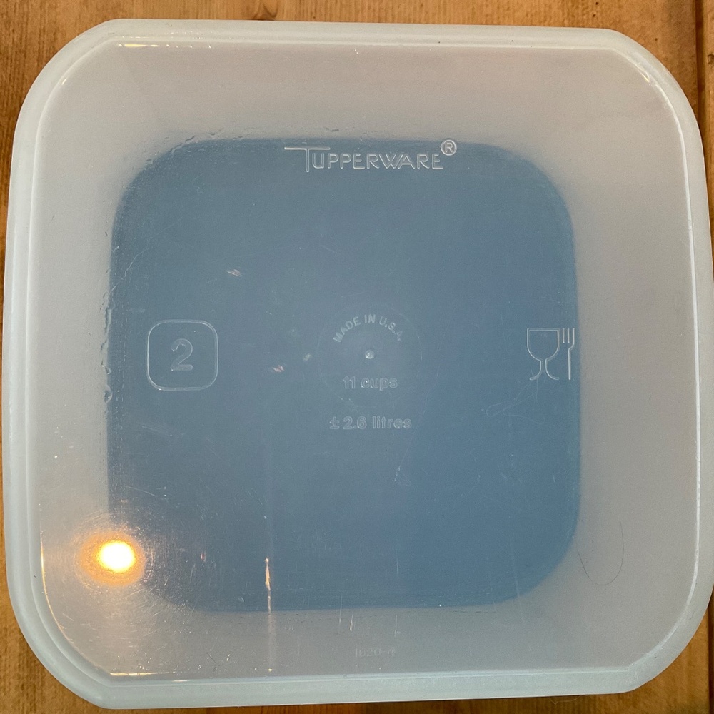 TUPPERWARE MODULAR MATES PANTRY CONTAINERS SQUARE #2 BUNDLE OF WITH 6 BLUE LIDS - Picture 3 of 5